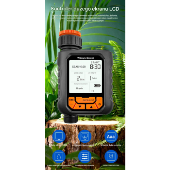 Sterownik automatyczny nawadniania z czujnikiem deszczu Rain-Seer na kran LCD